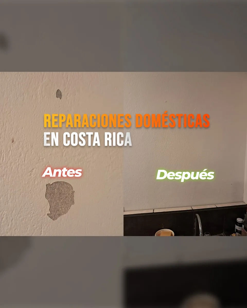 Pared dañada y restaurada: primera comparación