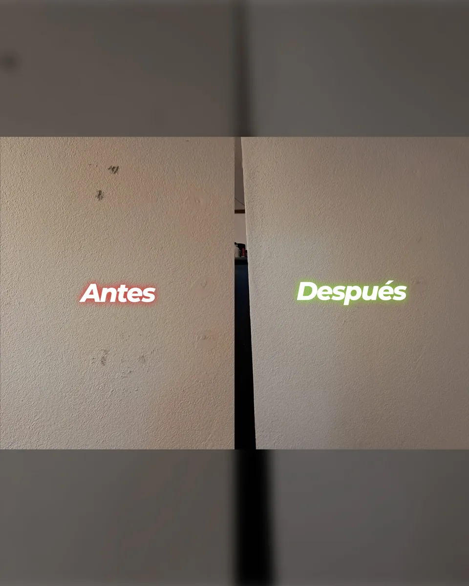 Pared antes y después de la reparación: foto 3